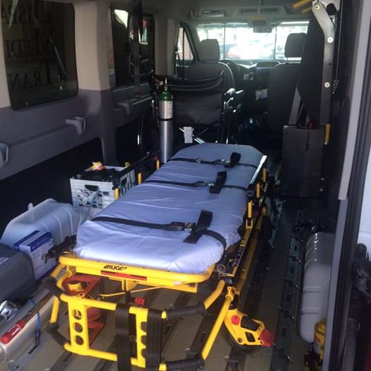 stretcher inside non-emergency transport van springfield il