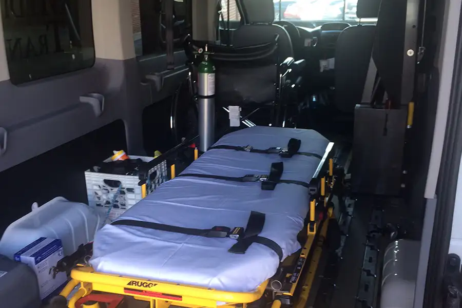 stretcher inside non-emergency transport van springfield il